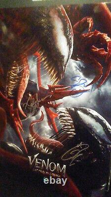 13X19 Cast Signed Marvel Movie Poster Venom Let There Be Carnage + COA