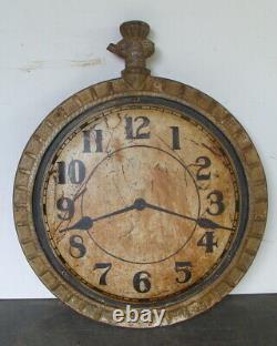 19th C cast iron & zinc clock trade sign, orig. Painted surface