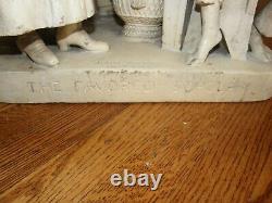 19th Century Cast Plaster Sculpture The Favored Scholar By John Rogers-signed