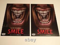 (2) Smile Movie 2022 Cast Signed Autographed Exclusive Posters Sosie Bacon Finn