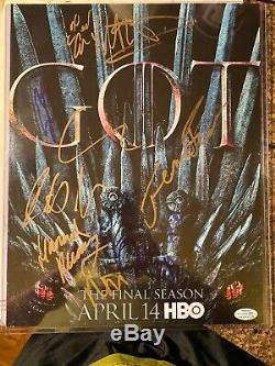 2019 HBO GOT Game Of Thrones Cast Signed Autographed Poster SDCC Rare