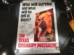 A-101 THE TEXAS CHAINSAW MASSACRE Poster SIGNED BY 7 CAST MEMBERS! NO RESERVE