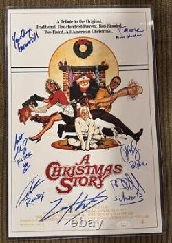 A Christmas Story Cast Signed 11x17 Photo x7 Schwartz Billingsly Flick JSA COA