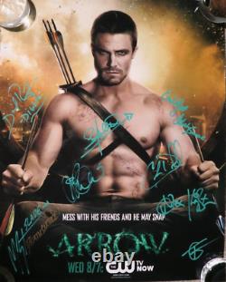 ARROW Cast Signed Autograph 16X20 Poster 8 Autos Stephen Amell Emily Bett COA