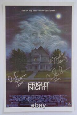 AUTOGRAPHED'Fright Night' (1985) (11x17) Movie Poster + COA