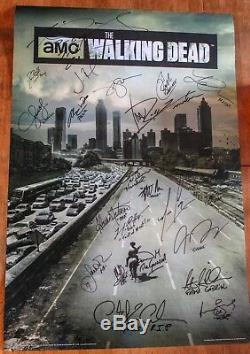 AUTOGRAPHED The Walking Dead Cast Signed Poster 24x36-20+ AUTHENTIC SIGNATURES