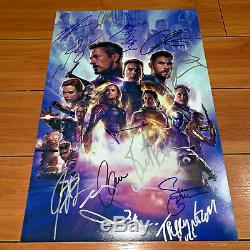 AVENGERS ENDGAME SIGNED 12X18 MOVIE POSTER BY 16 CAST MEMBERS with BECKETT BAS COA