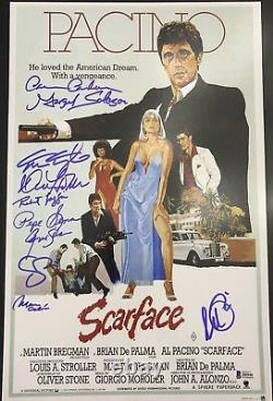Al Pacino And cast Signed 11x17 Scarface Movie Poster Photo BAS COA 10 Sigs