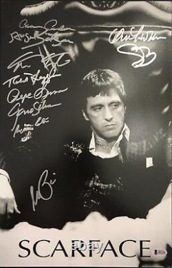 Al Pacino And cast Signed 11x17 Scarface Movie Poster Photo BAS COA 10 Sigs