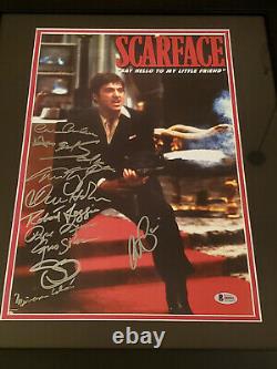 Al Pacino Scarface Cast Autograph Signed Auto Framed Movie Poster Photo Beckett