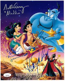 Aladdin Signed Cast 8x10 Photo, Robin Williams, Scott Weinger, Larkin ++ JSA LOA