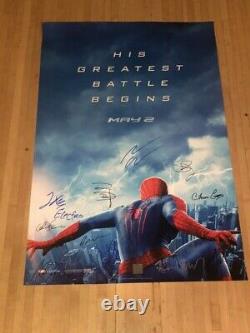 Amazing Spider-Man 2 cast signed 27x40 Original DS 1 sheet poster Marvel LOA