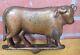 Antique Cast Iron Cow Figural Butcher Trade Sign Farm Gate Topper Orig Old Paint