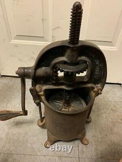 Antique Cast Iron Enterprise Mfg. Co. Sausage Stuffer Fruit Wine Press-Large