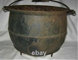 Antique Country Primitive Fire Hearth Stove Art Cast Iron Cauldron Griswold Pot