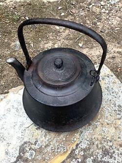 Antique Original Signed Old Japanese Cast Iron Tetsubin Teapot Kettle