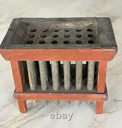 Antique Painted Wood Frame Candle Mold, 24 Tin Molds, Marked J. Walker 1800's