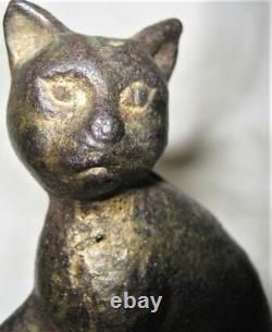 Antique Sign Cast Iron USA Cat Kitten Art Advertising Plaque Statue Paperweight