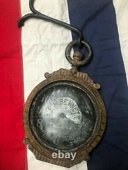 Antique Trade Sign 2 side small Watch maker clock Jeweler zinc cast iron 19c
