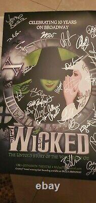 Autographed 10th ANNIVERSARY of WICKED Cast BROADWAY POSTER GERSHWIN THEATER