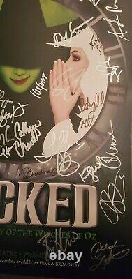 Autographed 10th ANNIVERSARY of WICKED Cast BROADWAY POSTER GERSHWIN THEATER