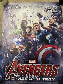 Avengers Age of Ultron Movie Poster CAST SIGNED Premiere Poster withBadge & COA