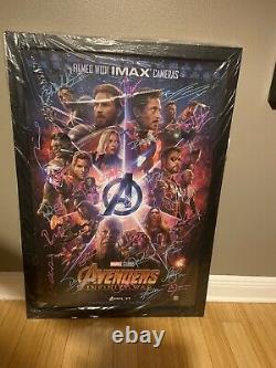 Avengers Infinity War Movie Poster CAST SIGNED 27x40 x 26 Signatures Marvel RARE