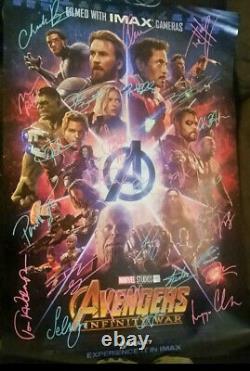 Avengers Infinity War Movie Poster CAST SIGNED Chadwick Boseman Panther