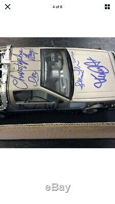 BACK TO THE FUTURE CAST SIGNED DELOREAN X5 FOX LLOYD Diamond Select Autograph