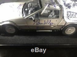 BACK TO THE FUTURE CAST SIGNED DELOREAN X5 FOX LLOYD Diamond Select Autograph