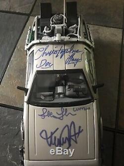 BACK TO THE FUTURE CAST SIGNED DELOREAN X5 FOX LLOYD Diamond Select Autograph