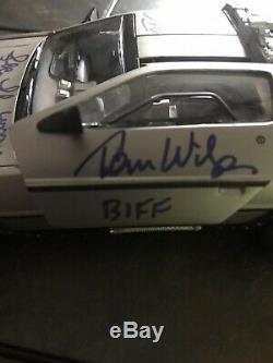 BACK TO THE FUTURE CAST SIGNED DELOREAN X5 FOX LLOYD Diamond Select Autograph