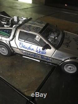 BACK TO THE FUTURE CAST SIGNED DELOREAN X5 FOX LLOYD Diamond Select Autograph