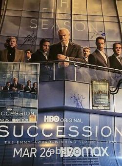 BRIAN COX HBO Cast Signed SUCCESSION 27x40 Original Movie Poster withCOA SNOOK