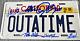 Back To The Future Fox+ Cast Signed Outatime License Plate Autograph Jsa Coa