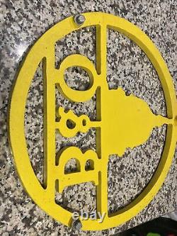 Baltimore & Ohio Railroad B&O Original Cast Iron Sign Emblem, Locomotive Sign