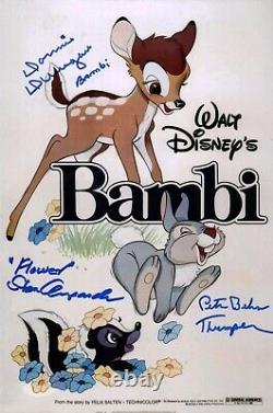 Bambi 8x12 Cast Photo Signed x3 Signed Behn Dunagan Alexander JSA Certified Auto