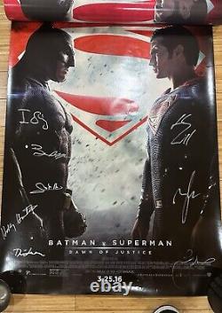 Batman v Superman Dawn of Justice Cast Signed Autographed Poster Affleck Zimmer