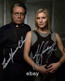 Battlestar Gallactica 8x10 Photo Cast x2 Signed Sackhoff, Olmos JSA Certified