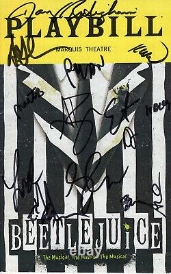 Beetlejuice Hand Signed Nyc Playbill+coa Signed By Cast+alex Brightman