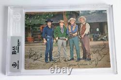 Bonanza Cast Signed 5 X 7 Show Postcard Lorne Greene Dan Blocker Michael Landon