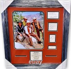 Bonanza Cast Signed Cuts + Photo Dan Blocker Michael Landon Pernell Roberts BGS