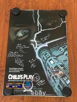 Brad Dourif Signed Childs Play Cast Signed Movie Poster Original Ds Beckett