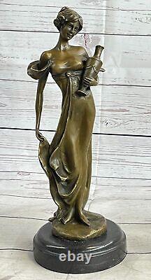Bronze Sculpture Hot Cast Signed Original French Jean Patoue Female Statue Sale