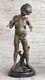 Bronze Sculpture Hot Cast Signed Original Zhang Nude Male Lost Wax Method Gift