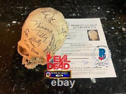 Bruce Campbell Signed Evil Dead Cast Signed Skull Sam Raimi Bas Coa Beckett