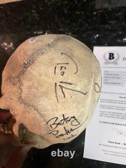 Bruce Campbell Signed Evil Dead Cast Signed Skull Sam Raimi Bas Coa Beckett