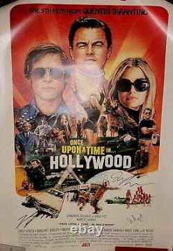 CAST SIGNED ONCE UPON TIME IN HOLLYWOOD 27x40 POSTER Robbie, Tarantino, DiCaprio