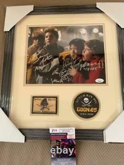 COREY FELDMAN JEFF COHEN + GOONIES CAST CUSTOM FRAMED 16x16 PHOTO SIGNED JSA COA