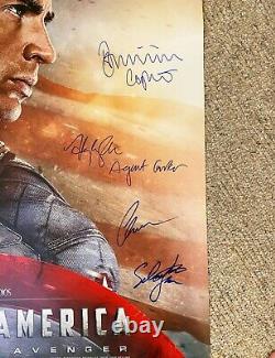 Captain America Cast Signed Poster CHRIS EVANS STAN ATWELL Carter Bucky Avengers